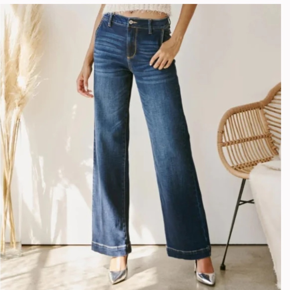 KANCAN Jeans Natalia High Rise Trouser Wide Leg Flare